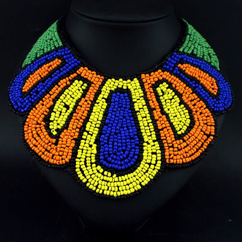 Fashion Elegant Nations Style Hand Made Collars Necklace Resin Multicolor Beads Pendants Women Jewelry With Delicate