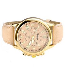 Essential reloj Shock Resistant Women Fashion Dress Watches Geneva Roman Numerals Bracelet Faux Leather Analog Quartz