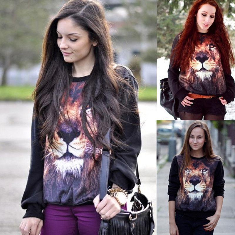 New-2014Hot-sale-Womens-3D-Lion-Tiger-Print-Long-Sleeve-Black-Jumper-Pullover-Sweatshirt-hoodies-Tops