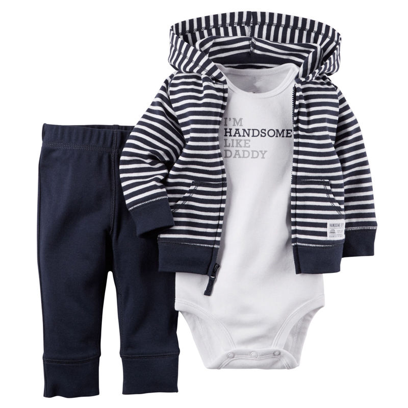 Bebé, Niña, Niño Otoño Conjunto Ropa de Abrigo 3 UNIDS Carters Recién Nacido Niño Ropa Romper + Pantalones Traje de Chaqueta de .