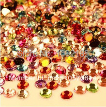 free shipping Mixed size mixed color 5000pcs/pack flat back acrylic rhinestones Nail Art Rhinestones
