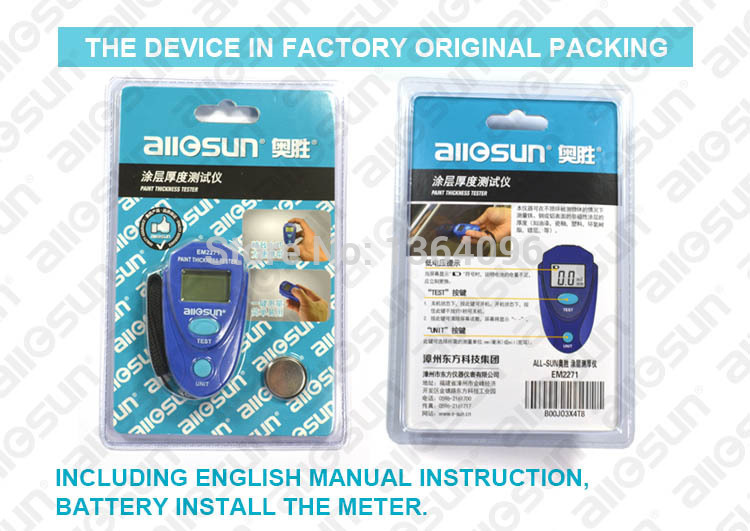 all sun Coating Thickness Gauge Car Paint Thickness Meter Coating Thickness Tester Digital LCD With Russian