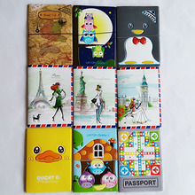 3D Design Vintage World Trip Passport Cover ID Credit Card Bag PVC Leather Passport Holder 14*9.6CM