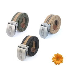 Military Men Pant Belts Canvas cintos Metal Buckle Waist cinto Masculino Strap Striped Army Women Duty Combat Tactical Pants New