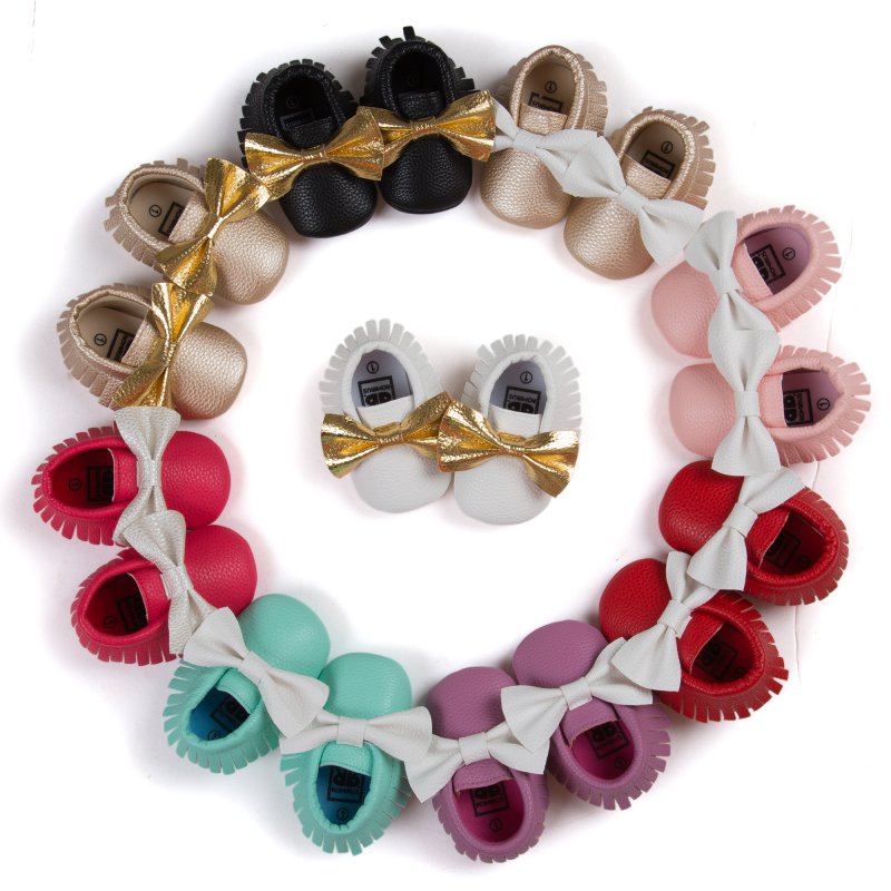 Newest Styles Baby Soft Tassel Moccasins Girls Moccs Baby Booties font b Shoes b font Bowknot