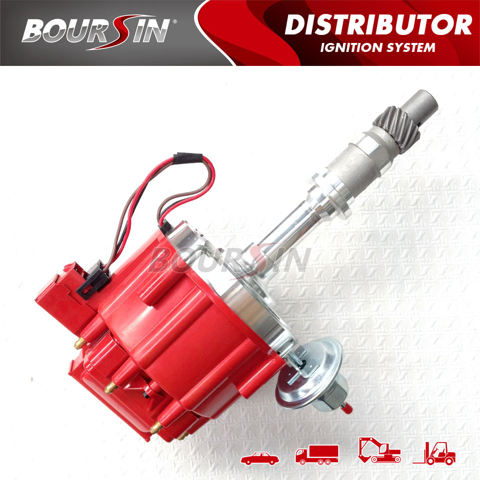 BOURSIN ! Ignition Distributor For Pontiac 301 326 389 400 421 428 455 V8 HEI One Wire Distributor Red Cap