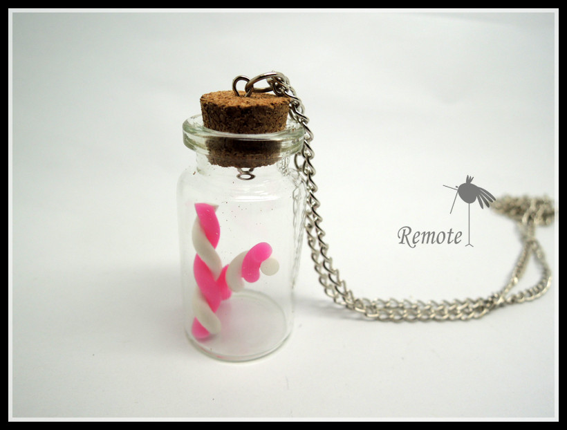 candy in a bottle christmas miniature jar Glass vial necklace Pendant bottle necklace NW1665