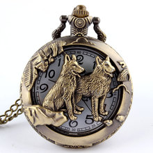 Free shippingCow Bronze Pendant Luminous Mechanical FOB Chain Pocket Watch Hour Gift P253