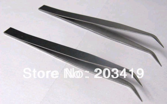Stainless Steel Curved Pointed Tweezers pincers DIY Nail beauty clip hand Tools  DHL fedex EMS