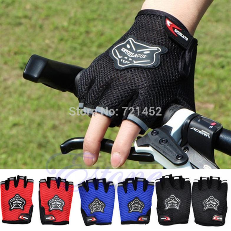 Free Shipping Outdoor Bicycle Mountain Bike Cycling Riding Antiskid Gel Half Finger Gloves New