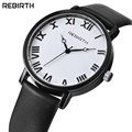 REBIRTH Women Fashion Leather Watch Lovely Sport Casual Clock Lady Female Roman Numerals Watches Business Quartz