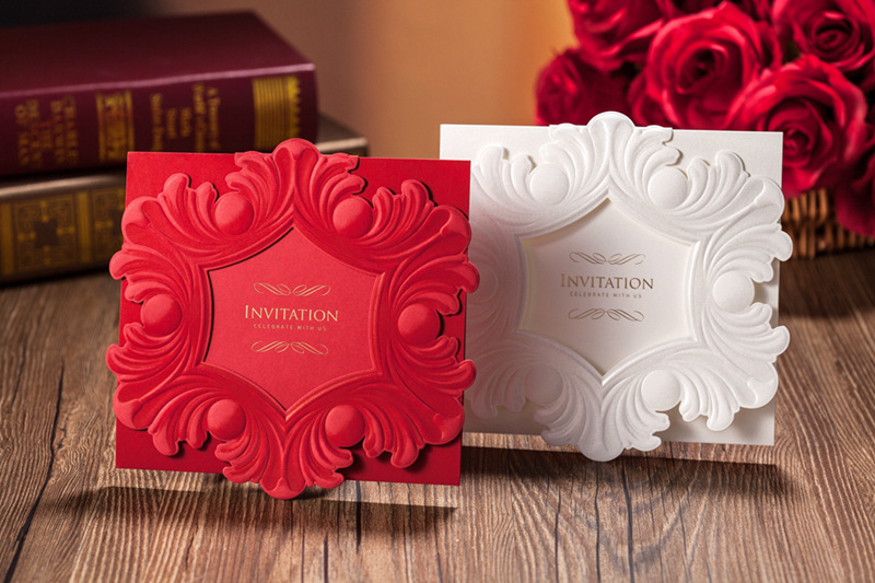 Our Brands Nice William Arthur Wedding Invitations At Amazing 2pcs Set Wedding Party Invitation Card With Envelope White Romantic Delicate Carved Pattern Decoration