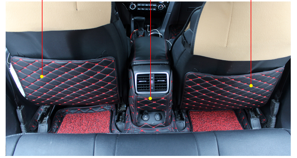 YIAI Anti Kick Mat 3pcs Interieur Autozubeh/ör Kinder PU Lederbezug Schutz mit Aufbewahrungstasche Styling R/ücksitzpolster f/ür Tesla Model 3 Schwarzes Kabel