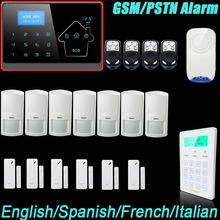 IOS android APP Smart Control Wireless GSM Touch LCD Shock Window Home Secure Burglar english/spanish/french/italian Voice