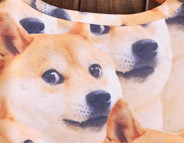 2015 New Style Creative God Annoying Dog 3d T Shirt Covered With Small Funny Kabosu Dog Doge T-shirts For Men and Women (11)