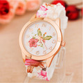 2016 Fashion Brand Women Watch Reloj Rose Flower Print Silicone Floral Jelly Dress Watches Lady Girls