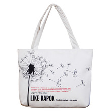 2016 New Casual Tote Woman Man Female Lady Hand Shoulder Bag Flower Landscape Dandelion Taraxacum Shopping Bag Large Capacity