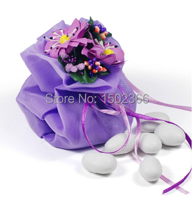 100pcs/Lot Party Candy Bags Purple Wedding Favor Box Lembrancinha De Casamento Candy Box