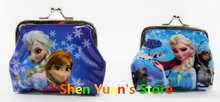 Wholesale 12pcs lot Elsa Anna Coin Purses kids Snow Queen wallet chilldren princess Elsa Anna money