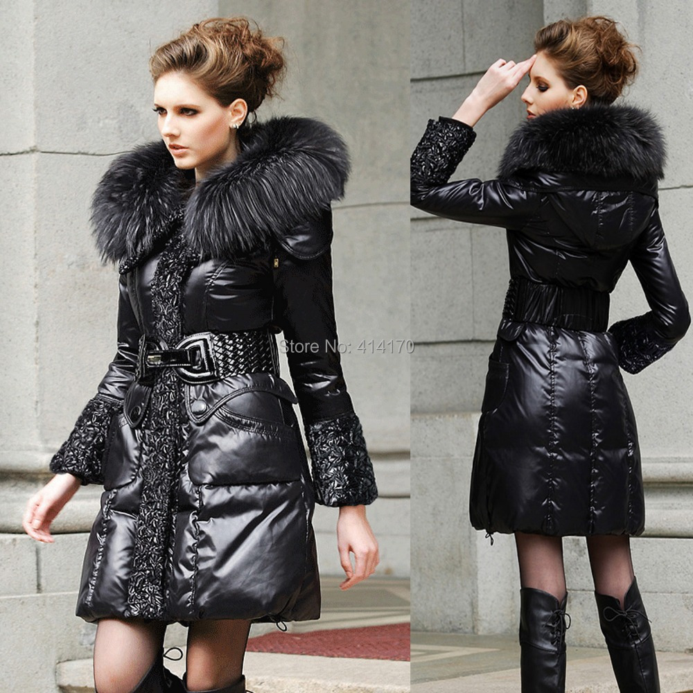 Clearance 2014 winter fashion women&#39;s plus size down coat Women fur Coat Jacket 100% natural fur ...