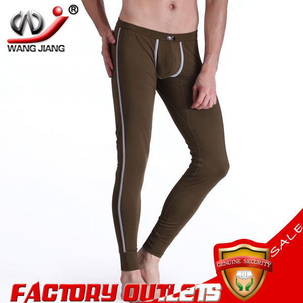 free shipping mens pouch tights low rise tights brand long thermal pants wangjiang!3012 CKUin