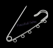 Iron Kilt Pins, Platinum Color, about 21mm wide, 75mm long, hole: 3mm