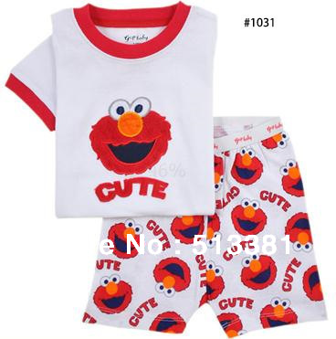 free shipping 6 sets/lot fashion cotton children pajamas kid's sleepwear suits baby pajamas short sleeve boy girl pajamas
