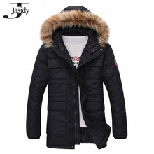 M 2XL Fashion Long Thick Hat Winter parkas Men Cotton Zipper Warm Winter Coat Men Solid