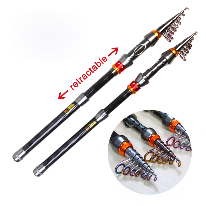 Promotion!!Hot Sell High Quality Telescopic Fishing Rods 1.8-3.6M sections Carbon Rods Sea rod Fishing Hand Rod Outdoor Sports