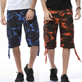 100 Cotton Multi Pocket Orange Camo Cargo Shorts Men Military Blue Camouflage Bermuda Yellow Navy Snow