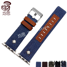 JUNSI Watchband For Apple Watch 38mm42mm Smart Watch band Nato Nylon Strap Watch Accessories bands