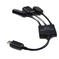BrankBass 3 in 1 Micro Usb OTG Hub Host Charge Cable Adapter With Charging Function For
