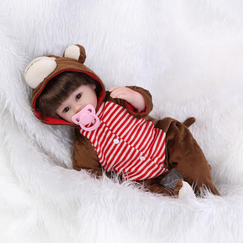 NPK 18 inch cute soft Silicone Reborn Baby Doll Lifelike Reborn Baby Doll Best Christmas Gift to Kid Child Baby Girl brinquedos