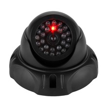 Fake Surveillance Security CCTV Dome Dummy IP Camera With LED Flash Indoors and Outdoors Black Free Shipping