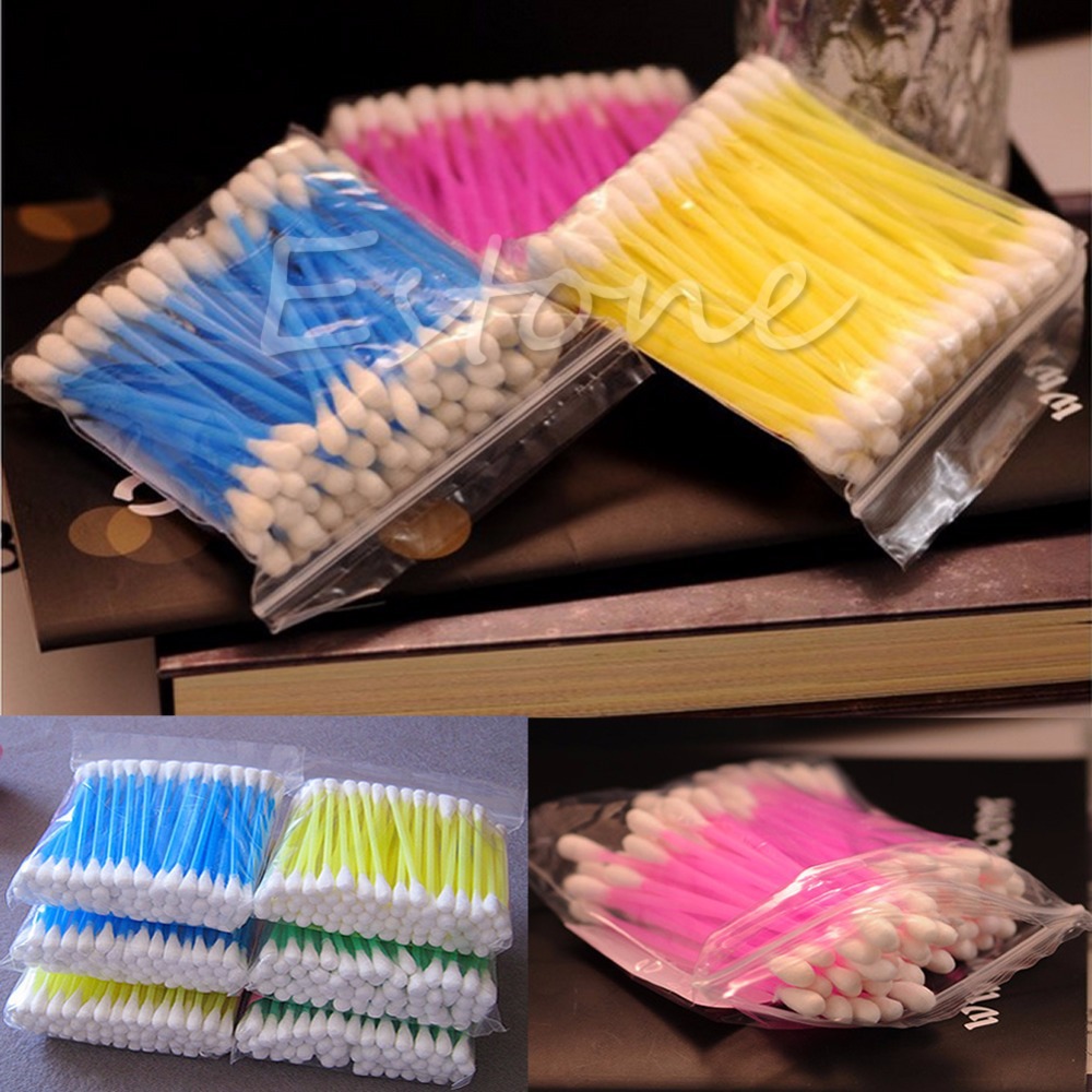 100Pcs New Disposable Cotton Swab Applicator Q-tip Swabs Plastic Handle Sturdy