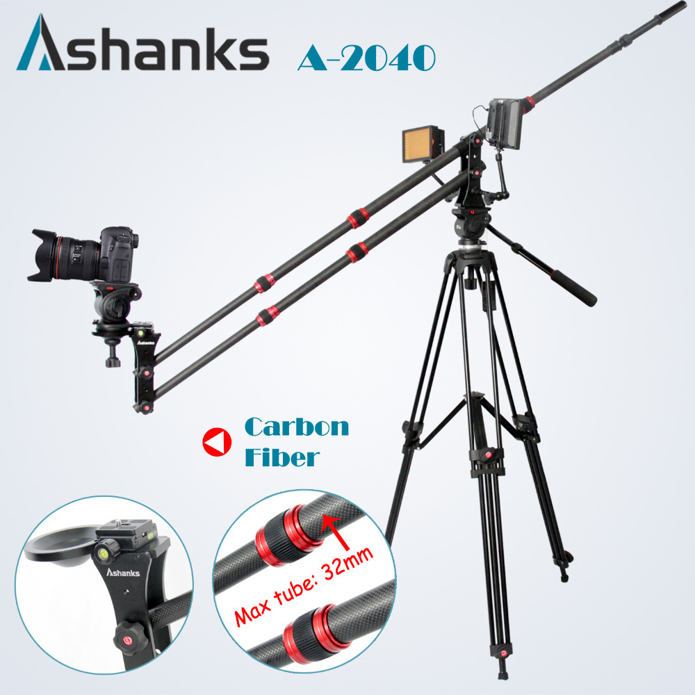 Ashanks Carbon Fiber jib crane Portable Pro DSLR Video Camera Crane Jib Arm Standard Version+Bag