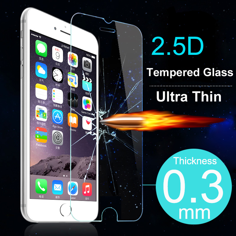 Top Quality Ultra Thin Tempered Glass Screen Protector Case For iPhone 4 4S 5 5S 5C