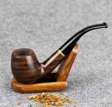 New 13cm Small Smoking Pipe Ebony Wood Smoking Pipe 9mm Filter Genuine Wood Black Pipe