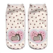 New 3D Printed Pusheen Love Women Socks Cute Low Cut Ankle Sock Multiple Cartons Fashion Style CNW08