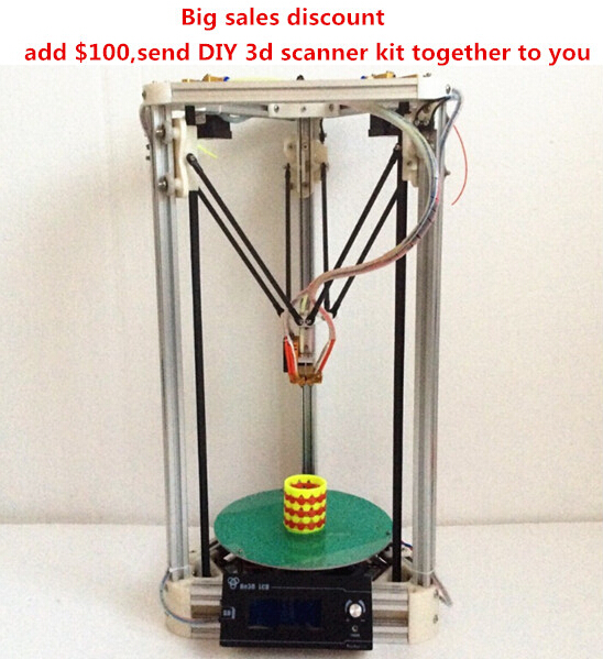2016 upgrade He3D high quality reprap 3d printer with Dual Extruder delta 3d printer DIY kit
