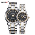 LONGBO Lovers Couple Watches Men Date Calendar Waterproof Business Watch Women Stainless Steel Quartz Wristwatch Relogio