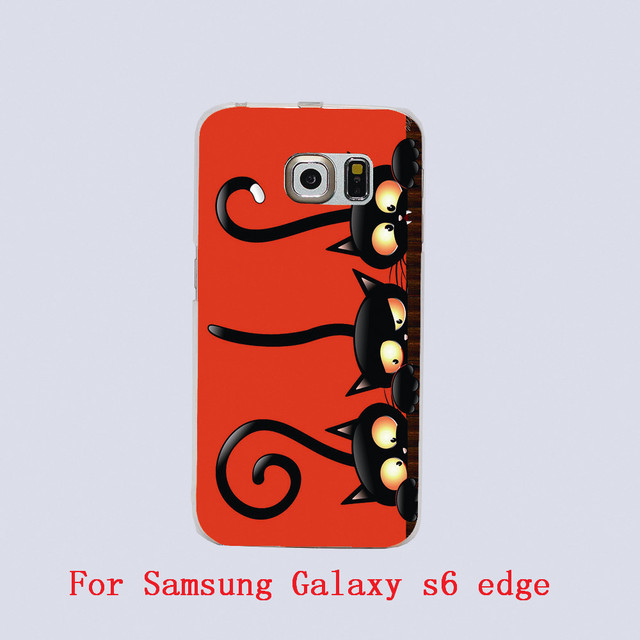 black cat halloween Design Black skin phone cover cases For Samsung Galaxy S3 9300 /S4 /S5 /S6 /S6 Edge