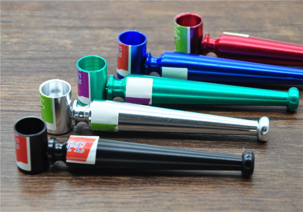 6pc metal baseball bat smoking pipe long portable herb tobacco