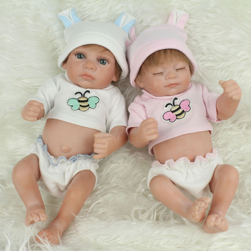 Full Silicone Lifelike Reborn Baby Twin Dolls Precious Collectible Boy