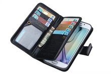 Magnetic Wallet Leather Case for Samsung Galaxy S6 Edge Plus Cover with Card Slot Photo Frame