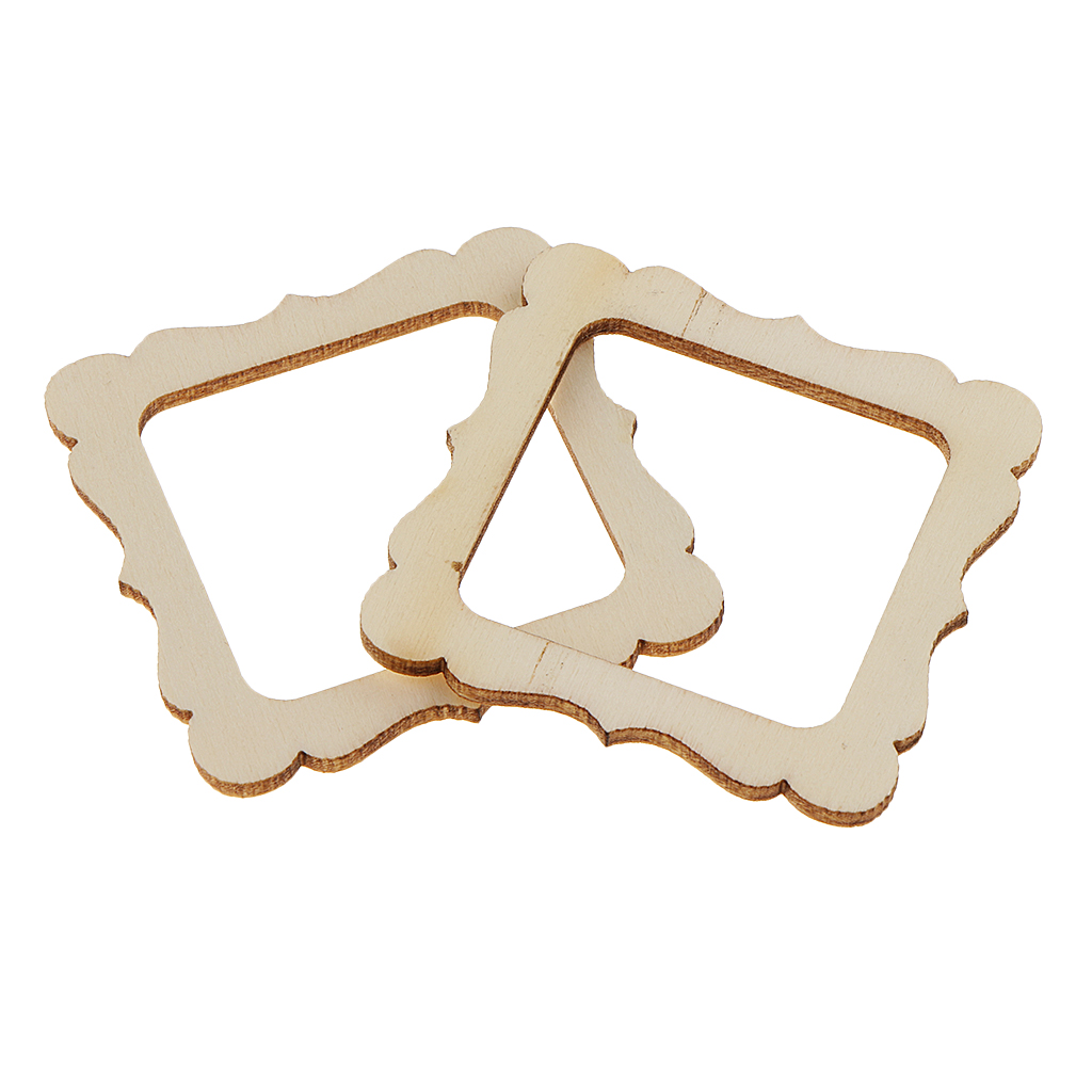 Pack Of 20 Wooden Frame 50mmx50mm Unfinished Wooden Photo Frame Cutout Shape, Wood Craft For DIY