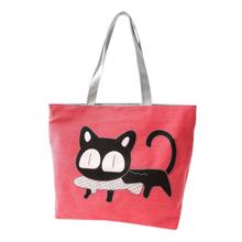 Funky Cat Canvas Tote Bag