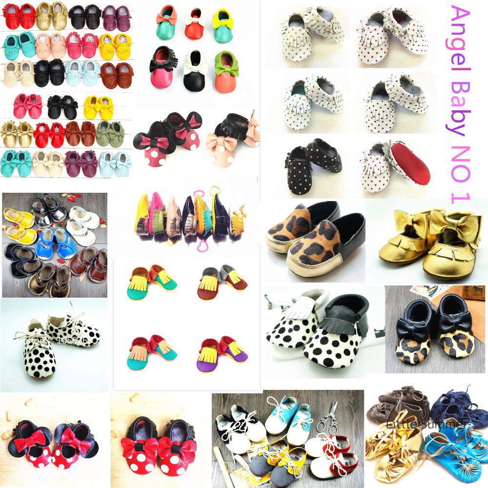 New 29 colors fringe bow Genuine Leather Baby Moccasins soft Baby Shoes First Walker Chaussure Bebe