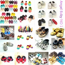 New 29 colors fringe bow Genuine Leather Baby Moccasins soft Baby Shoes First Walker Chaussure Bebe
