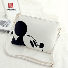 New Women Envelope Messenger Bags Minnie Mickey Bag Leather Handbags Ladies Clutch Bag Bolsa Feminina Bolsas Female Handbag